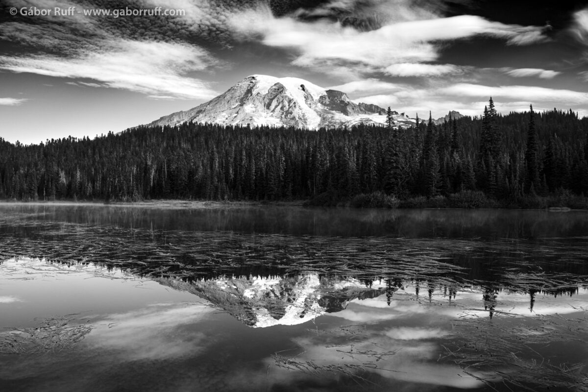 Mt Rainier in BW